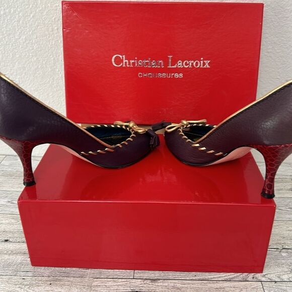 Christian Lacroix Peep Toe Heels Size 36 (US 6) - Picture 13 of 17